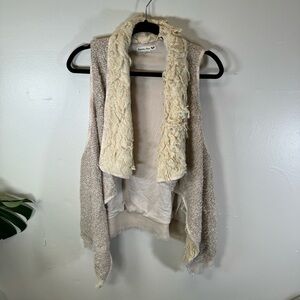 Festival vest cream faux fur tan sherpa mad max burning man top desert chic